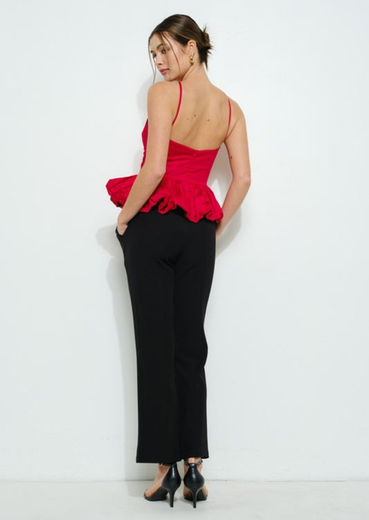 Blusa Peplum Roja